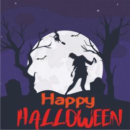 Spooky Happy Halloween Vector Art Design | Cre8iveSkill