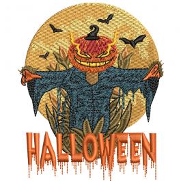 Halloween Pumpkin Scarecrow Embroidery Design | Cre8iveSkill