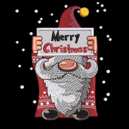 Merry Christmas Gnome Embroidery Design | Cre8iveSkill