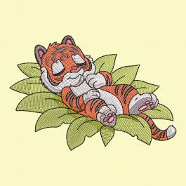 Sleeping Tiger Digitized Embroidery Design