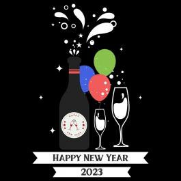 Happy New Year Celebration 2023 Vector Graphic | Cre8iveSkill