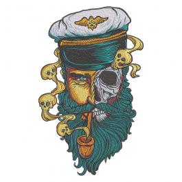Captain Half Skull Embroidery Design | Cre8iveSkill