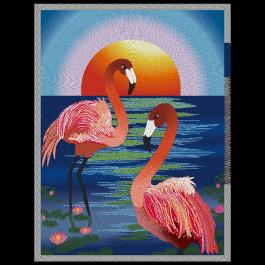 High Quality Flamingo Bird Coloreel Embroidery Design | Cre8iveSkill