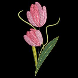 High Quality Tulip Flower Embroidery Design | Cre8iveSkill