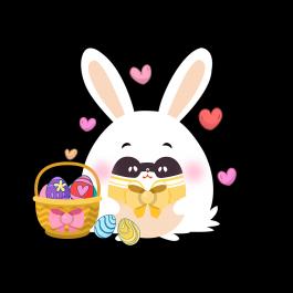 Bunny And Easter Eggs Vector Design | Cre8iveSkill