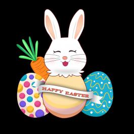Colorful Rabbit With Easter Eggs Vector Art Design | Cre8iveSkill