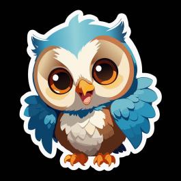High Quality Baby Owl Vector Sticker | Cre8iveSkill