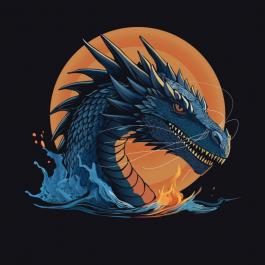 Blue Dragon Vector Design by Cre8iveskill