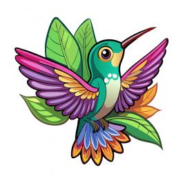 Colorful Hummingbird Vector Artwork - cRE8IVESKILL