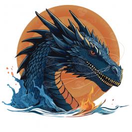 Blue Dragon Vector Design by Cre8iveskill