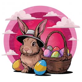 Bunny With Easter Egg Basket Vector Design By Cre8iveskill Bunny With Easter Egg Basket Vector Design By Cre8iveskill