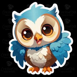 High Quality Baby Owl Vector Sticker | Cre8iveSkill