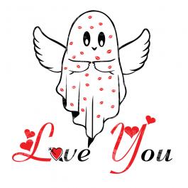 Love You Spooky Ghost Vector Graphic Design | Cre8iveSkill