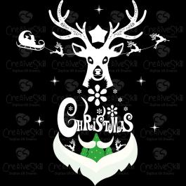 Reindeer Christmas Vector Design - Cre8iveskill