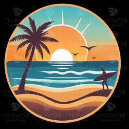 High Quality Evening Beach Vector Design | Cre8iveSkill High Quality Evening Beach Vector Design | Cre8iveSkill
