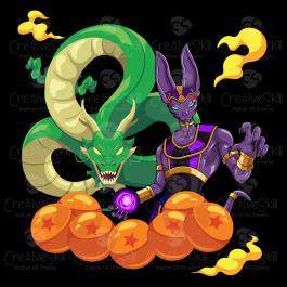 Quality Beerus with Dragon Vector Art Design - Cre8iveskill Quality Beerus with Dragon Vector Art Design - Cre8iveskill
