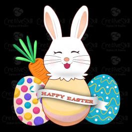 Colorful Rabbit With Easter Eggs Vector Art Design | Cre8iveSkill