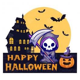 Cute Grim Reaper Halloween Vector Design | Cre8iveSkill