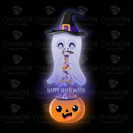 High Quality Cute Ghost With Candy Vector Graphic Design | Cre8iveSkill