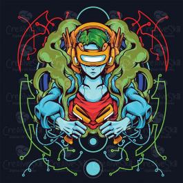 High Quality Mecha Girl Vector Art | Cre8iveSkill