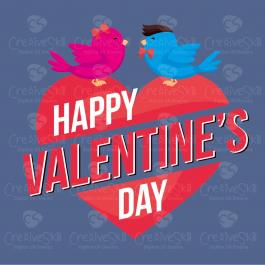 Valentine's Love Birds Vector Graphic Design | Cre8iveSkill