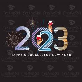 2023 Happy New Year Vector Art Design | Cre8iveSkill
