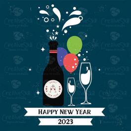 Happy New Year Celebration 2023 Vector Graphic | Cre8iveSkill