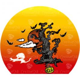 Halloween Tree Vector Art Design | Cre8iveSkill