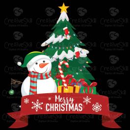Merry Christmas Snowman Vector Design | Cre8iveSkill