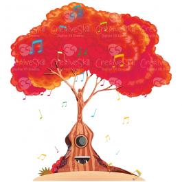 Music Tree Vector Art -Cre8iveSkill