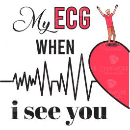 Valentine heart beat graphic Vector Art: My Heartbeat ECG For Her by Cre8