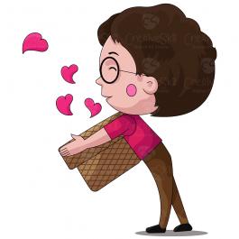 Boy Collecting Hearts Vector Graphics Boy Collecting Hearts Vector Graphics by Cre8iveskill