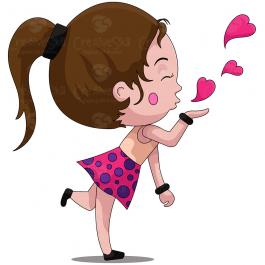 Girl Flying Kiss Vector Graphic Design - Cre8iveskill