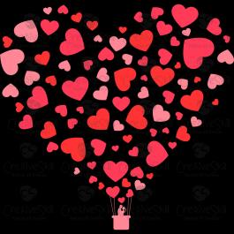 Valentine Heart Balloon Vector Graphic Design Valentine Heart Balloon Vector Graphic Design