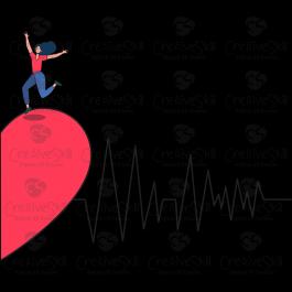 Valentine Girl's Heart Vector Graphic Design