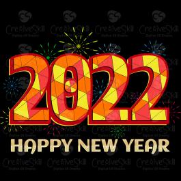 Neon Happy New Year 2022 Vector Design-Cre8iveSkill