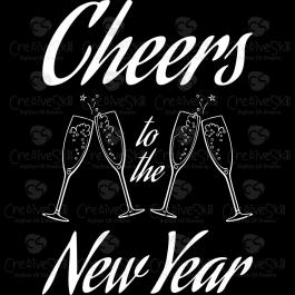 Cheers To The New Year Vector Graphics Design-Cre8iveSkill