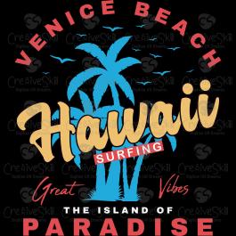 Hawaii Surfing  Vector Graphics Design