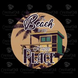 The Beach Is My Happy Place Vector Graphic Design - Cre8iveSkill
