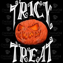 Trick Or Treat Pumpkin Vector Graphics Design-Cre8iveSkill