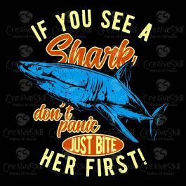 Shark Beach Vector Art Design - Cre8iveskill