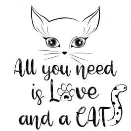 Cat Line Vector Art Typography Lettering design | Cre8iveSkill