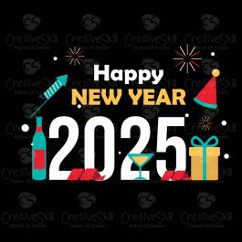 Happy New Year Vector Graphics For Printing | Cre8iveSkill