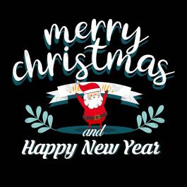 Merry Christmas and Happy New Year  Vector Art Online