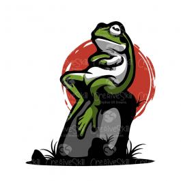 Thinking Frog | Cartoon Animal vector art | Cre8iveSkill