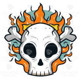 Skull In Fire | Vector Graphics | Cre8iveSkill