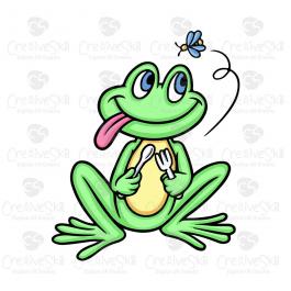 Frog Eating Bite Vector Design-Cre8iveskill