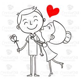 Lineart Couple Love2 | Vector Art Graphics | Cre8iveSkill