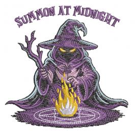 Summon at Midnight Halloween Embroidery Design | Cre8iveSkill