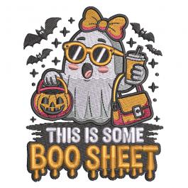 Cute Boo Sheet Halloween Embroidery Design | Cre8iveSkill